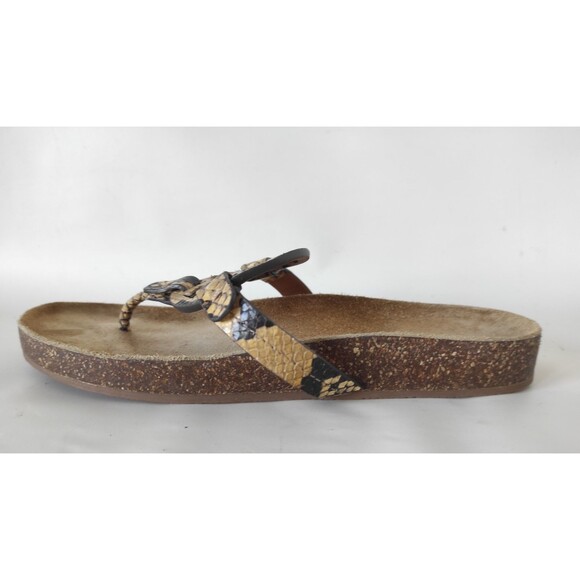 Authentic Tory Burch Miller Cloud Pale Desert Snake Print Sandals Size 9 - Picture 8 of 9